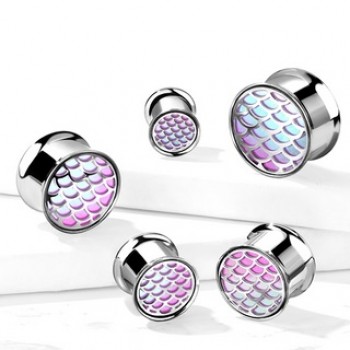 Fish Scale Double Flare Ear Tunnel